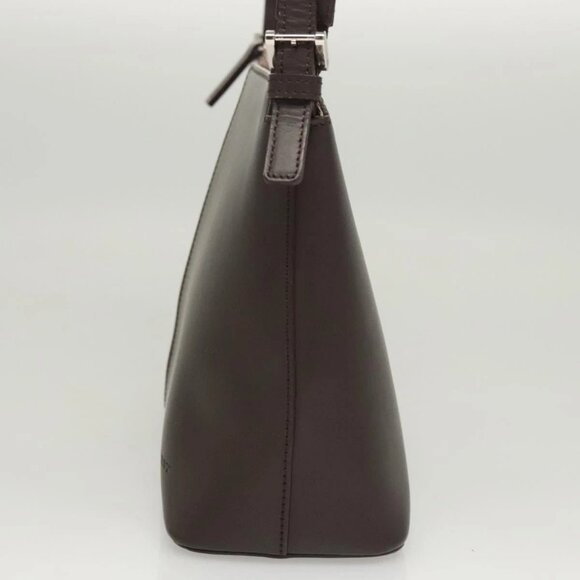 BURBERRY Shoulder Bag Leather Brown Silver Auth - Picture 3 of 16